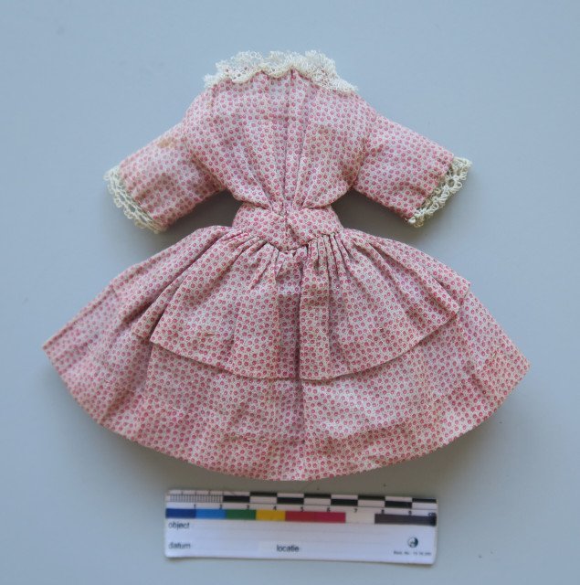 Dress of red printed cotton