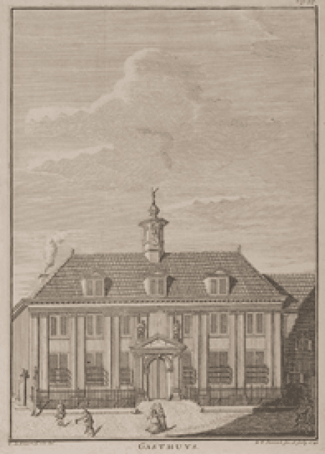 B.F. Immink naar P. de Swart, Gasthuis, prent, 1743, Collectie Stedelijk Museum Breda, ST00209